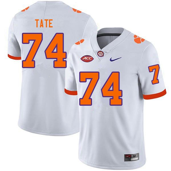 Men #74 Marcus Tate Clemson Tigers College Football Jerseys Sale-White - Click Image to Close